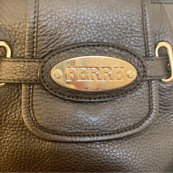 FERRE Bucaneve pebbled leather brown shoulder bag - Picture 4 of 7